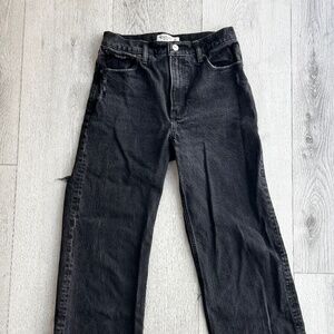 Abercrombie & Fitch The 90's Relaxed Jean High Rise Black Distressed